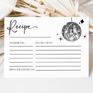 Silver Disco Ball Bridal Shower Recipe Cards