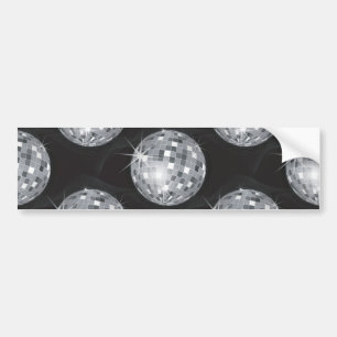 silver disco ball bumper sticker