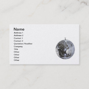 Silver Disco Ball Business Card