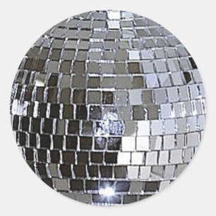 Silver Disco Ball Classic Round Sticker