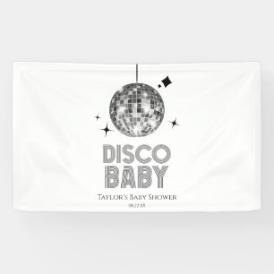 Silver Disco Ball 'Disco Baby' Baby Shower Banner