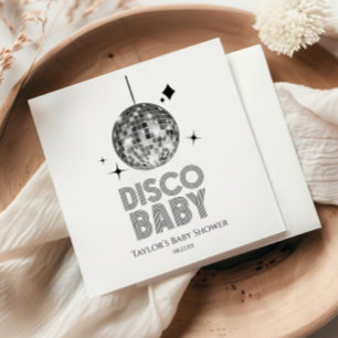 Silver Disco Ball 'Disco Baby' Baby Shower Napkin