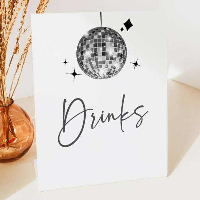 Silver Disco Ball Drinks Table Sign (Creator Uploaded)