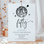 Silver Disco Ball Fifty 50th Birthday Party Invitation<br><div class="desc">This is a Silver Disco Ball Fifty 50th Birthday Party Invitation!</div>