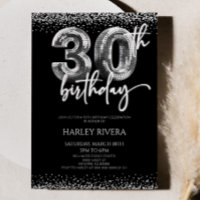 Silver Disco Ball Glitter 30th Birthday Party