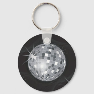 silver disco ball key ring