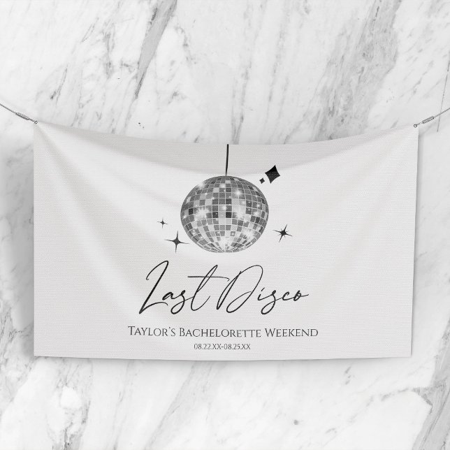 Silver Disco Ball Last Disco Bachelorette Party Banner (Creator Uploaded)