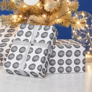 Silver Disco Ball Pattern Wrapping Paper