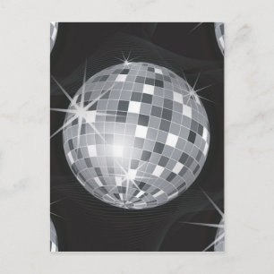 silver disco ball postcard