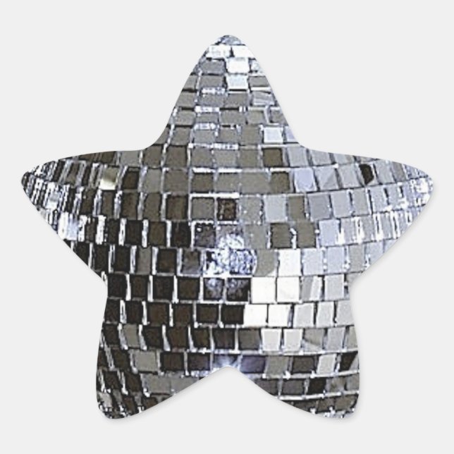 Silver Disco Ball Star Sticker (Front)
