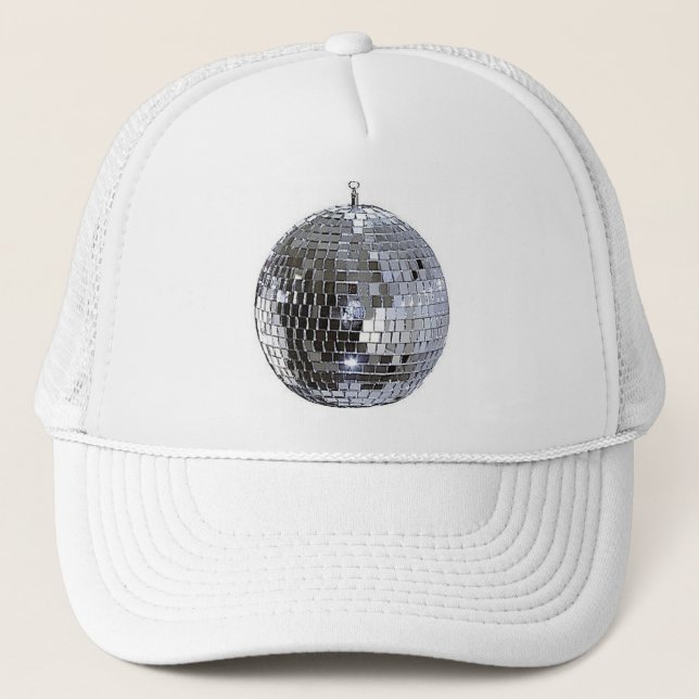 Silver Disco Ball Trucker Hat (Front)