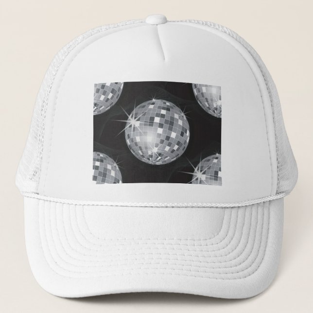 silver disco ball trucker hat (Front)