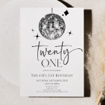 Silver Disco Ball Twenty One 21st Birthday Party Invitation<br><div class="desc">This is a Silver Disco Ball Twenty One 21st Birthday Party Invitation!</div>