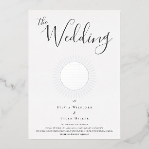 Silver Disco Ball Wedding Foil Invitation
