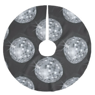 silver disco ball xmas christmas tree skirt