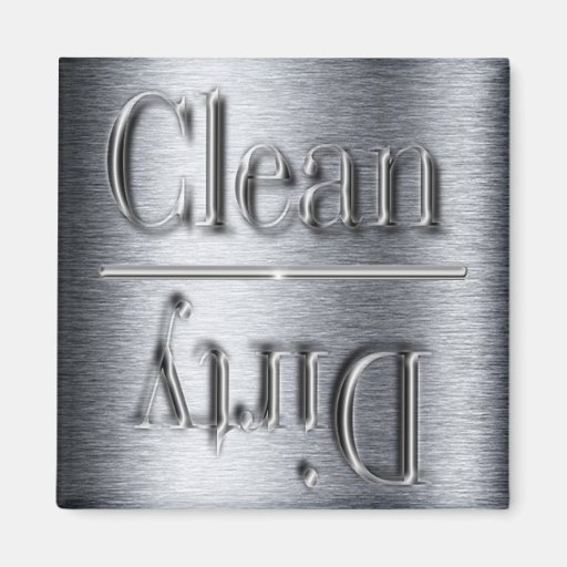 Image of silver dishwasher magnet