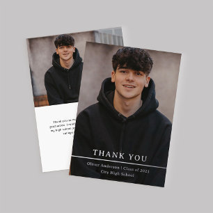 Silver Divide Photo Graduation Thank You