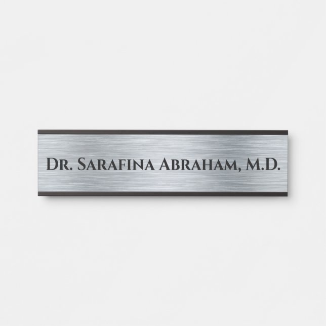 Silver Doctor Doctor's Door Sign Name Plate (Front)