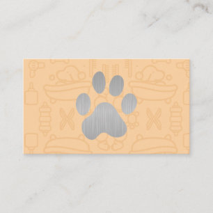 Silver Dog Paw  Business Card