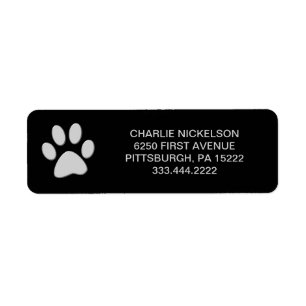 Silver Dog Paw on black background