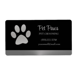 Silver Dog Paw on black Pet Grooming Service 