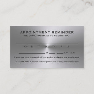 Silver Dog Paw on black Pet Grooming Service Appointment Card