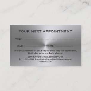 Silver Dog Paw on black Pet Grooming Service Appointment Card