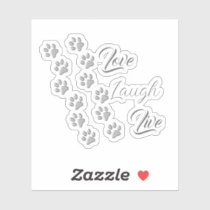 Silver Dog Paws black Background Print Pattern