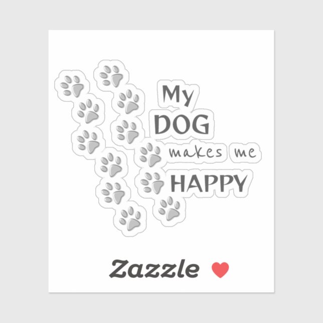 Silver Dog Paws black Background Print Pattern (Sheet)