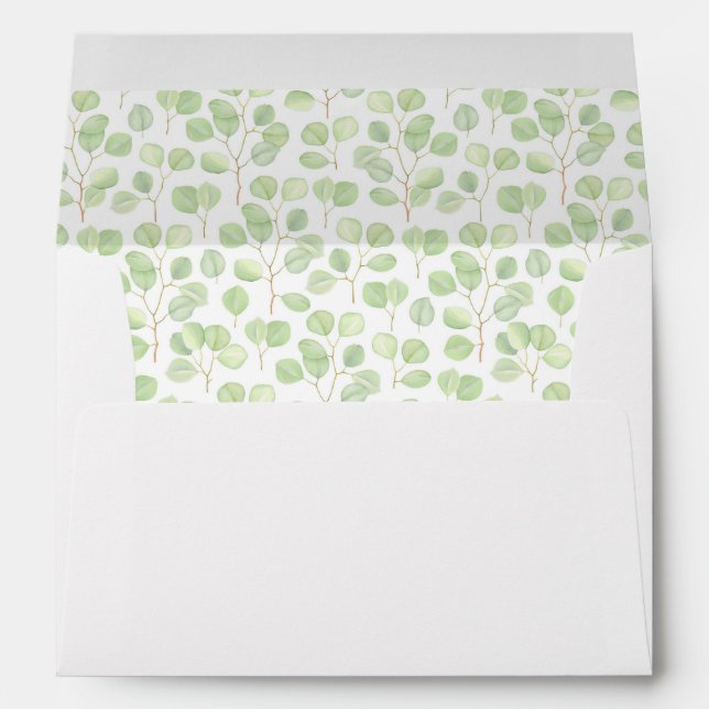 Silver Dollar Eucalyptus & Branches -  Wedding Envelopes (Back (Bottom))