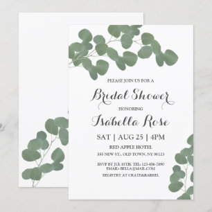 Silver Dollar Eucalyptus Bridal Shower Invitations
