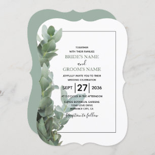 Silver Dollar Eucalyptus Wedding Invitations