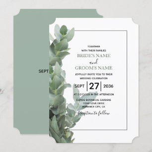 Silver Dollar Eucalyptus Wedding Invitations