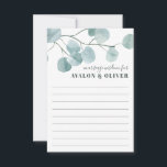 Silver Dollar Eucalyptus Wedding Marriage Advice Card<br><div class="desc">This pretty,  earthy design features an image of delicate silver dollar eucalyptus branches and was created to coordinate with our Silver Dollar Eucalyptus Wedding Stationery Suite.</div>