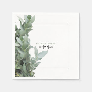 Silver Dollar Eucalyptus Wedding Napkin