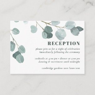 Silver Dollar Eucalyptus Wedding Reception Enclosure Card