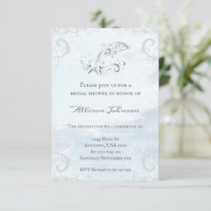 Silver Dolphin Bridal Shower Invite