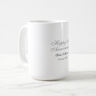 SILVER dots glitter happy 20th anniversary wedding Coffee Mug