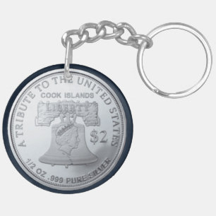 SILVER DOUBLE EAGLE COIN KEY RING