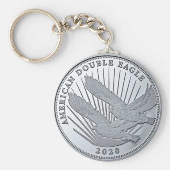 SILVER DOUBLE EAGLE COIN KEY RING (Front)