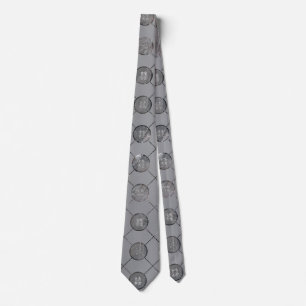 Silver Double Happiness Symbol pattern Tie
