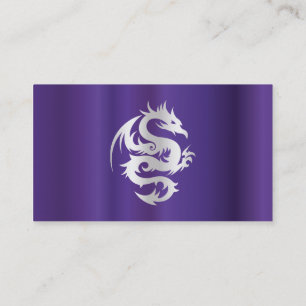 Silver Dragon on Imperial Purple Business Card