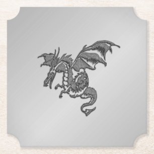 Silver Dragon Paper Coaster