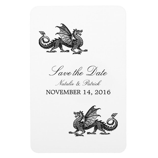 Silver Dragon Save the Date Magnet (Vertical)