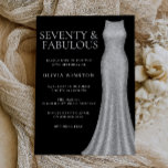 Silver Dress Black Seventy Fabulous 70th Birthday Invitation<br><div class="desc">Silver Dress Black Seventy and Fabulous 70th Birthday Invitation

Plenty of different colours and variations - See our store below</div>