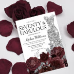 Silver Dress Burgundy Roses 70th Birthday Party Invitation<br><div class="desc">Silver Dress Burgundy Roses 70th Birthday Party Invitation

See matching collection in Niche and Nest Store

Many thanks</div>