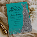 Silver Dress Elegance 60 & Fabulous! 60th Birthday Invitation<br><div class="desc">Silver Dress Elegance 60 & Fabulous! 60th Birthday Invitations
Variations to the invitation and matching items in our store</div>