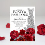 Silver Dress Gown Red Roses 40th Birthday Party Invitation<br><div class="desc">Silver Dress Gown Red Roses 40th Birthday Party - 40 and Fabulous  Invitation

See matching collection in Niche and Nest Store

Many thanks</div>
