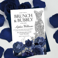 Silver Dress Navy Brunch & Bubbly Bridal Shower