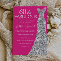 Silver Dress Pink 60 & Fabulous 60th Birthday